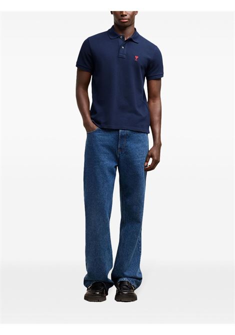 Navy blue Ami De Coeur polo shirt Ami Paris - unisex AMI PARIS | BFUPL001760430